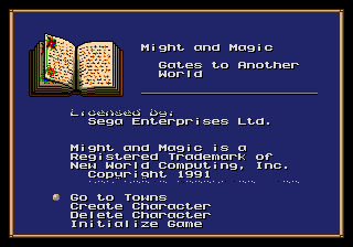 Might and Magic - Gates to Another World Title Screen